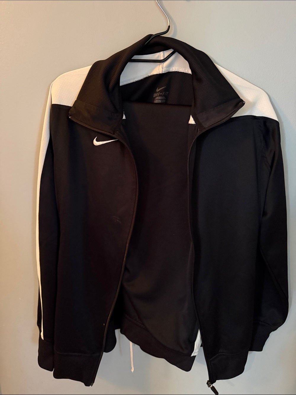 Nike Womenโs Black & White Dri-FIT Track Jacket and Pants set
